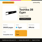 Toshiba 28 Toner Cyan compatible équivalent à TFC28EC : caractéristiques