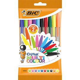 BIC Stylo à bille Cristal Large Multicolor, sachet de 10 - Cartouchify