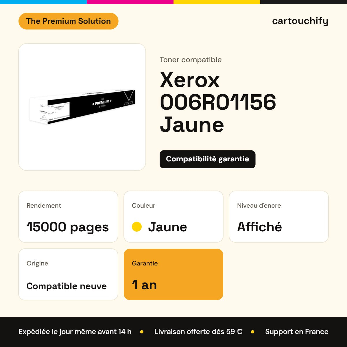 Xerox 006R01156 Toner Jaune compatible : caractéristiques
