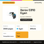 Xerox C310 Toner Cyan compatible équivalent à 006R04357 : caractéristiques