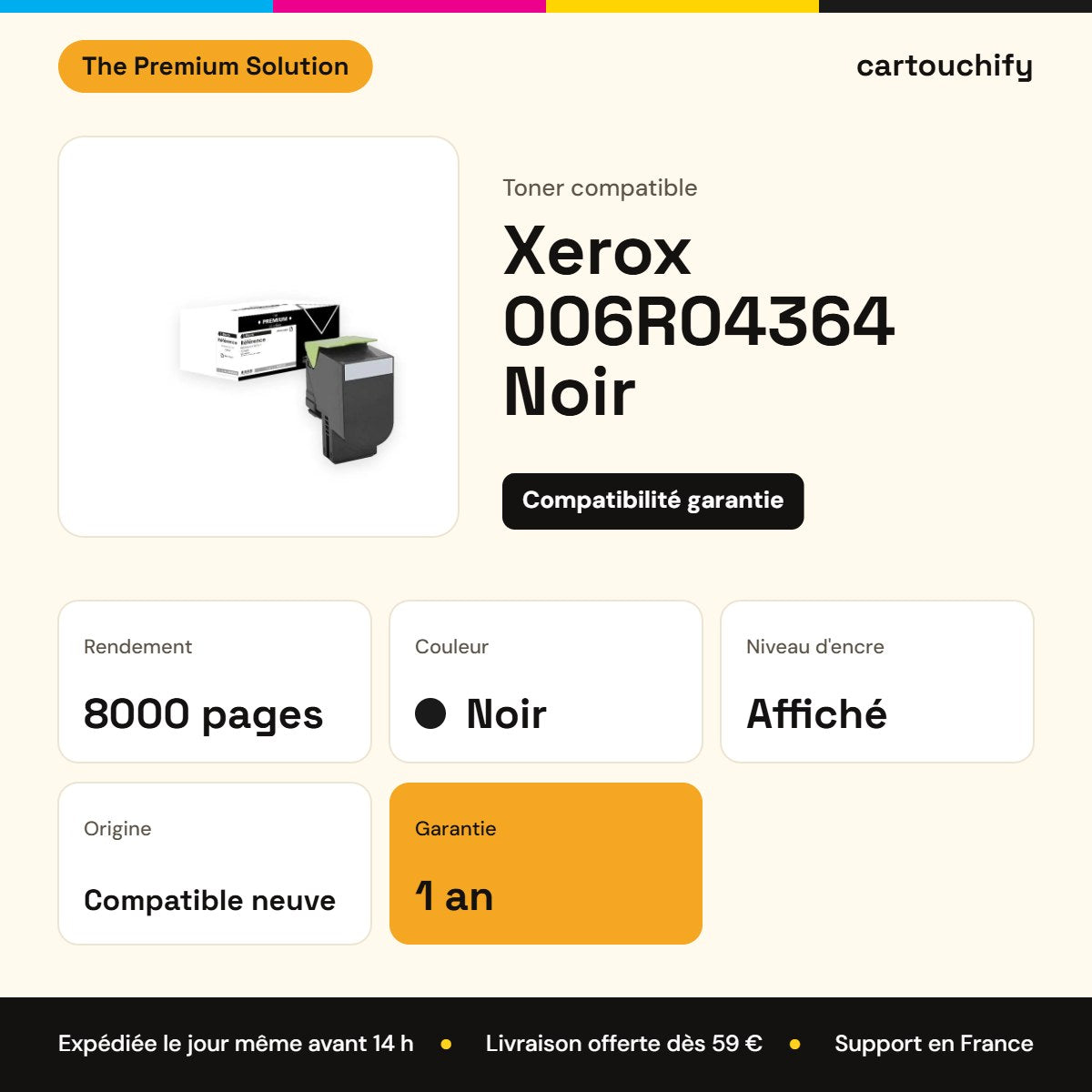 Xerox 006R04364 Toner Noir compatible : caractéristiques