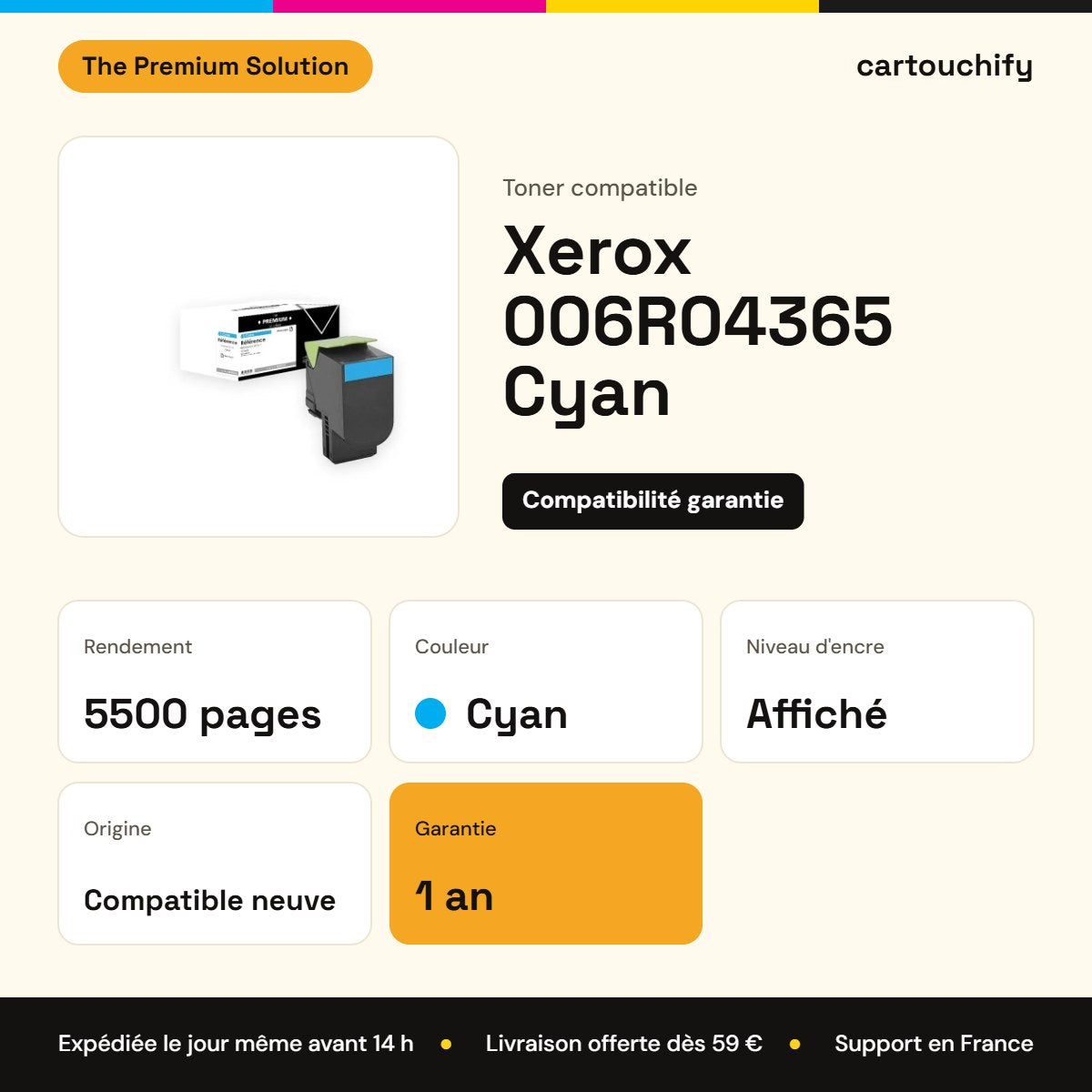 Xerox 006R04365 Toner Cyan compatible : caractéristiques