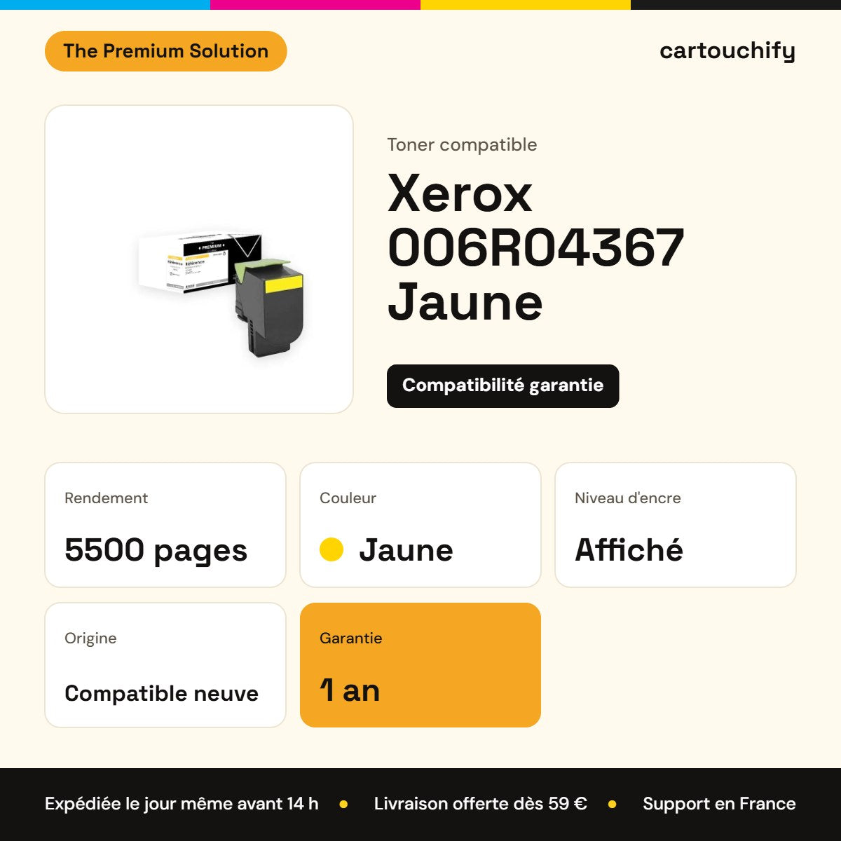 Xerox 006R04367 Toner Jaune compatible : caractéristiques