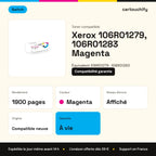 Xerox 106R01279, 106R01283 Toner Magenta compatible équivalent à 106R01279, 106R01283 · Switch : caractéristiques