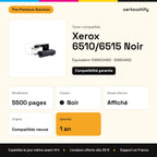 Xerox 6510/6515 Toner Noir compatible équivalent à 106R03480, 106R3480 : caractéristiques