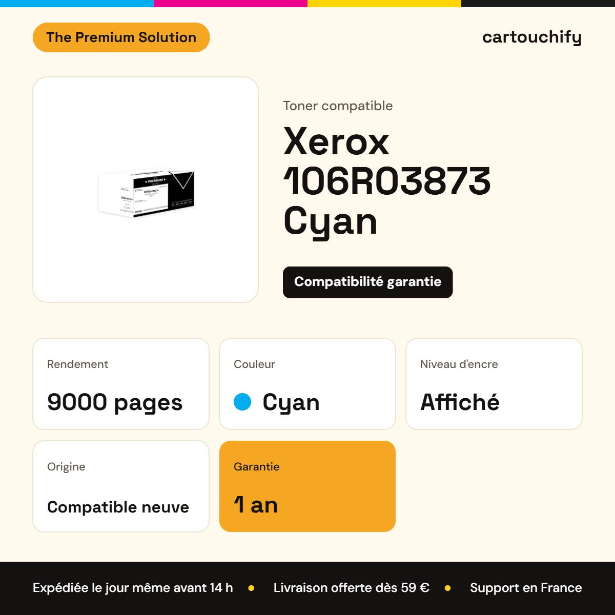 Xerox 106R03873 Toner Cyan compatible : caractéristiques