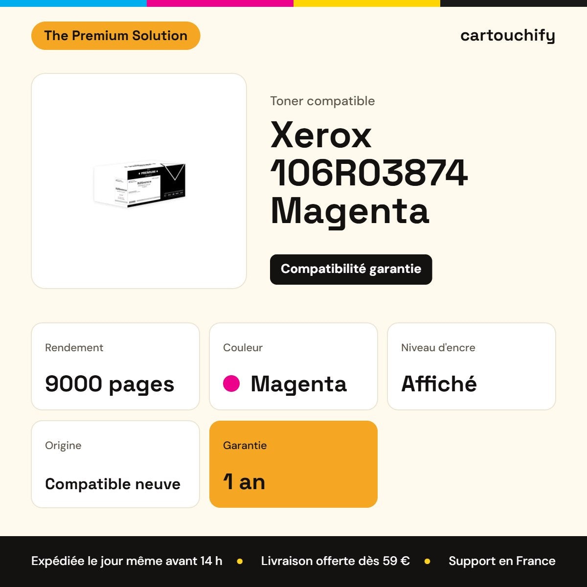 Xerox 106R03874 Toner Magenta compatible : caractéristiques